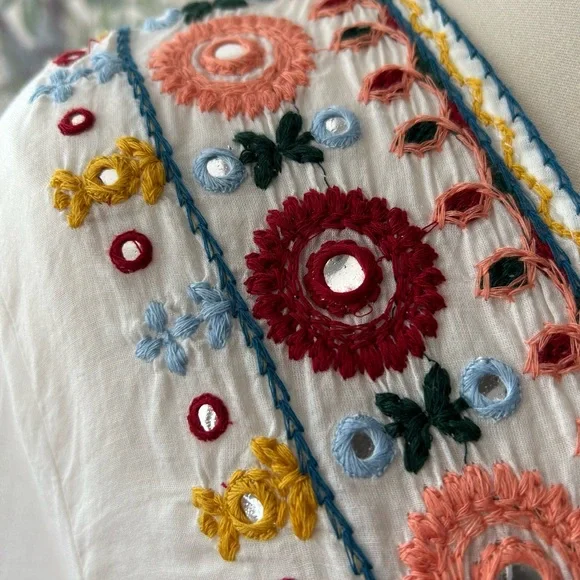 Zara embroidered blouse long sleeve size XS casual style - Picture 4 of 13